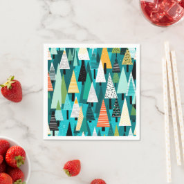 Guardanapo De Papel Padrão de árvore de Natal colorida moderno