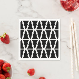 Guardanapo De Papel Padrão de árvore de Natal preto e branco minimalis
