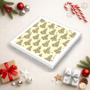 Guardanapo De Papel Padrão de árvore de Natal tipográfica em creme dou