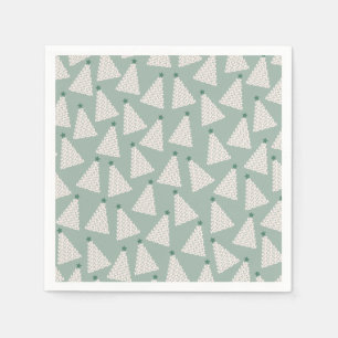 Guardanapo De Papel Padrão de Árvore de Natal Verde