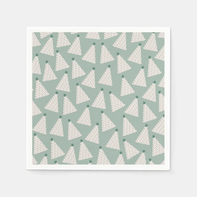 Guardanapo De Papel Padrão de Árvore de Natal Verde (Frente)