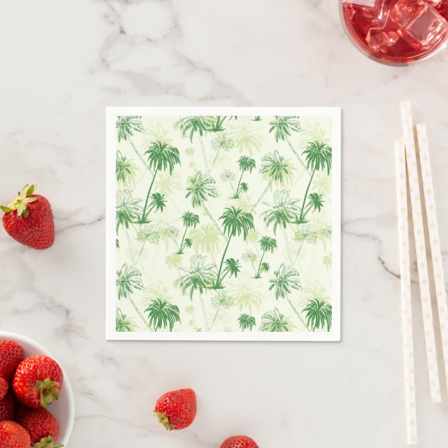 Guardanapo De Papel Padrão de Árvore Palm Verde (Insitu)