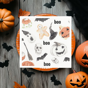Guardanapo De Papel Padrão de Assustação Colorida do Halloween Feliz