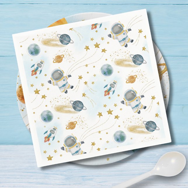 Guardanapo De Papel Padrão de Astronauta no Espaço Exterior (Criador carregado)
