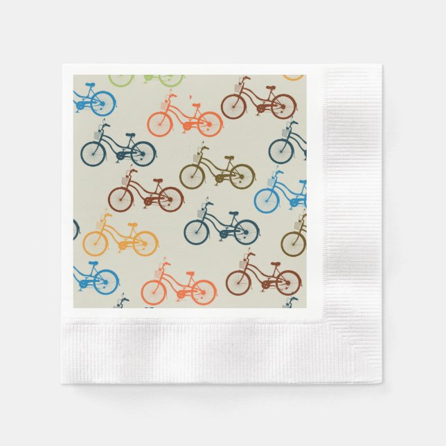 Guardanapo De Papel Padrão de Bicicleta Colorida (Frente)