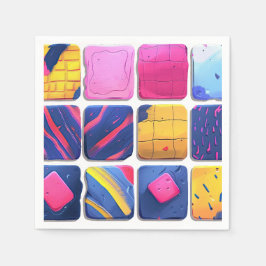Guardanapo De Papel Padrão de blocos coloridos do abstrato