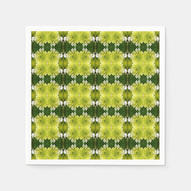 Guardanapo De Papel Padrão de Blooms de Abstrato Verde Chartreuse (Frente)