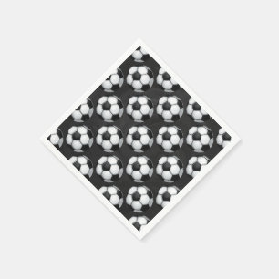 Guardanapo De Papel Padrão de bola de futebol preto e branco