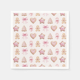 Guardanapo De Papel Padrão de Bolo de Natal Rosa para Chá de Bebê