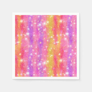Guardanapo De Papel Padrão de Brilho em Glitter Rosa Laranja Roxo