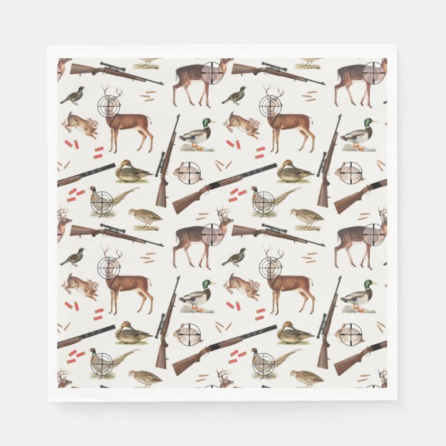 Guardanapo De Papel Padrão de Caçador ao Ar Livre da Vida Selvagem (Frente)
