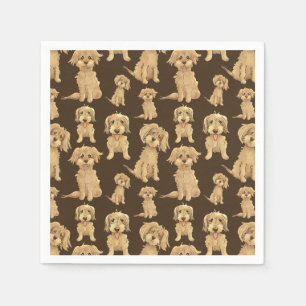 Guardanapo De Papel Padrão de Cachorro Marrom labradoodle goldendoodle