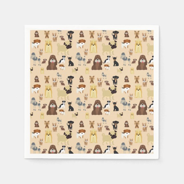 Guardanapo De Papel padrão de cães (Frente)