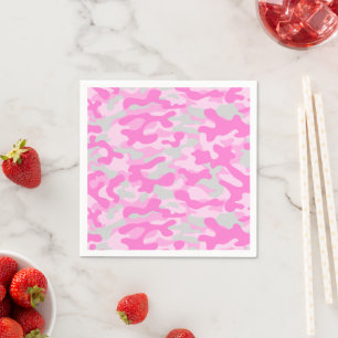Guardanapo De Papel Padrão de Camuflagem Rosa