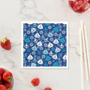 Guardanapo De Papel Padrão De Cartoon Com Barcos À vela