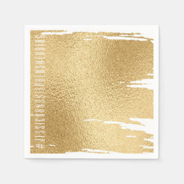 Guardanapo De Papel Padrão de Casamento Napkin Elegante Dourado e Pret