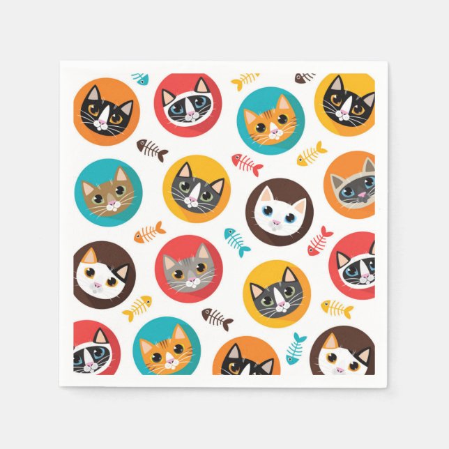 Guardanapo De Papel Padrão de Cat (Frente)