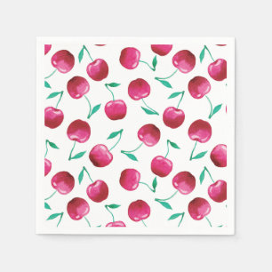 Guardanapo De Papel Padrão de Cereja de Aquarela