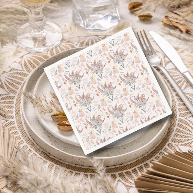 Guardanapo De Papel Padrão de Chá de Noiva Boho (Criador carregado)