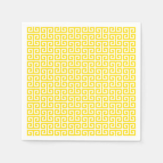Guardanapo De Papel Padrão de Chave Grega Amarelo Dourado