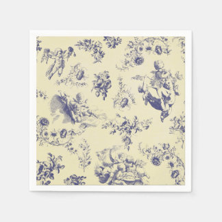 Guardanapo De Papel Padrão de Cherub do País Francês do Toile Azul