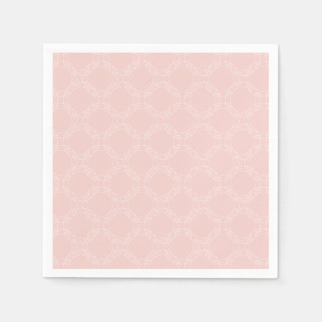 Guardanapo De Papel Padrão de Círculo Rosa Pastel (Frente)