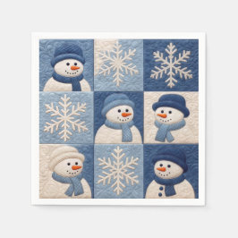 Guardanapo De Papel Padrão de Colcha de Bonecos de Neve e Flocos de Ne