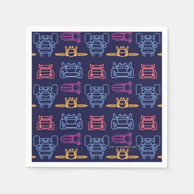 Guardanapo De Papel Padrão de Contorno de Leitura Neon BatWheels™ (Frente)