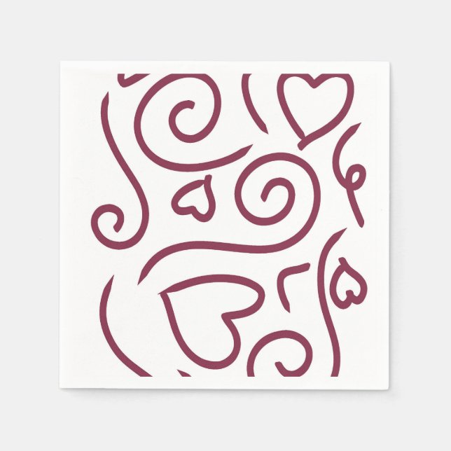 Guardanapo De Papel Padrão de coração simples (Frente)