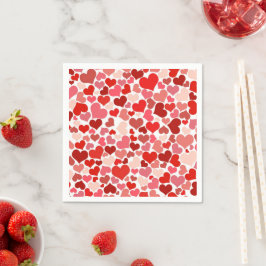 Guardanapo De Papel Padrão De Corações, Corações Vermelhos, Amor