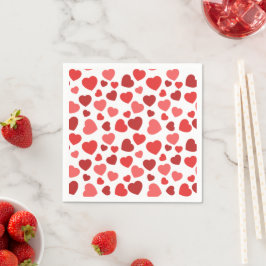 Guardanapo De Papel Padrão De Corações, Corações Vermelhos, Padrão De