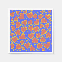 Guardanapo De Papel Padrão de Corações Divertidos e Negros