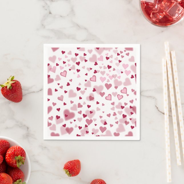 Guardanapo De Papel Padrão de Corações Lindos Rosa (Insitu)
