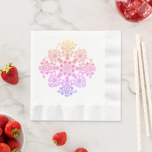 Guardanapo De Papel Padrão de Cores Arco-Íris Boho  (Insitu)