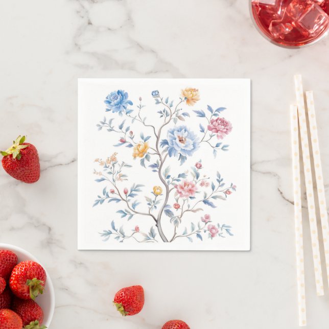 Guardanapo De Papel Padrão de Cores de Água da Chinoiserie (Insitu)