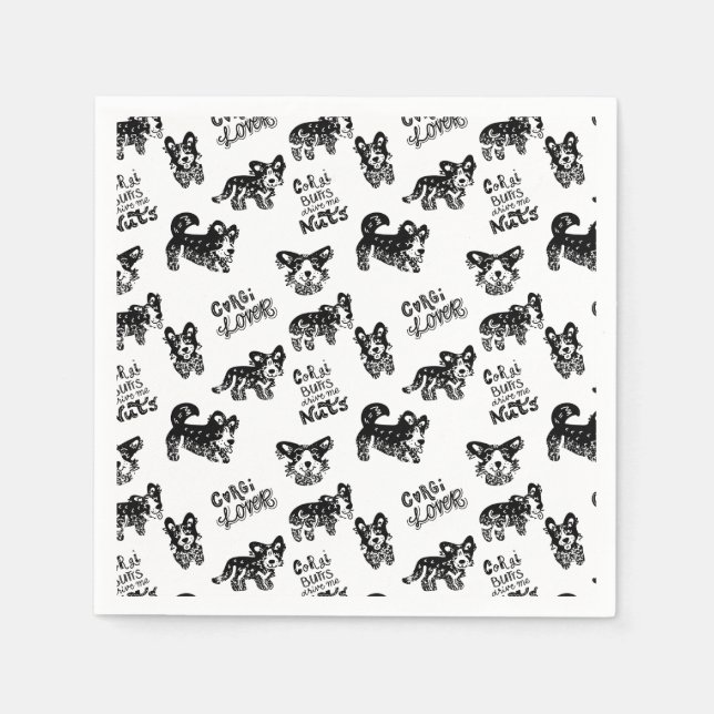 Guardanapo De Papel Padrão de Corgi Cute (Frente)