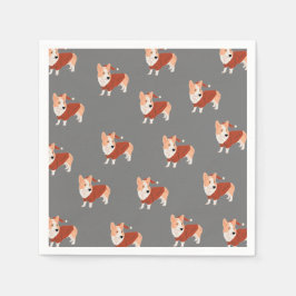 Guardanapo De Papel Padrão de Corgi de Natal Bonito