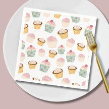 Padrão de cupcake de aniversário de meninas fofas