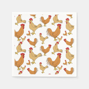 Guardanapo De Papel Padrão de Design de frango castanho