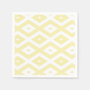 Guardanapo De Papel Padrão de diamante amarelo pálido e branco