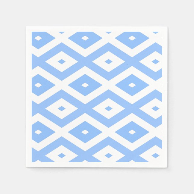 Guardanapo De Papel Padrão de diamante azul e branco (Frente)