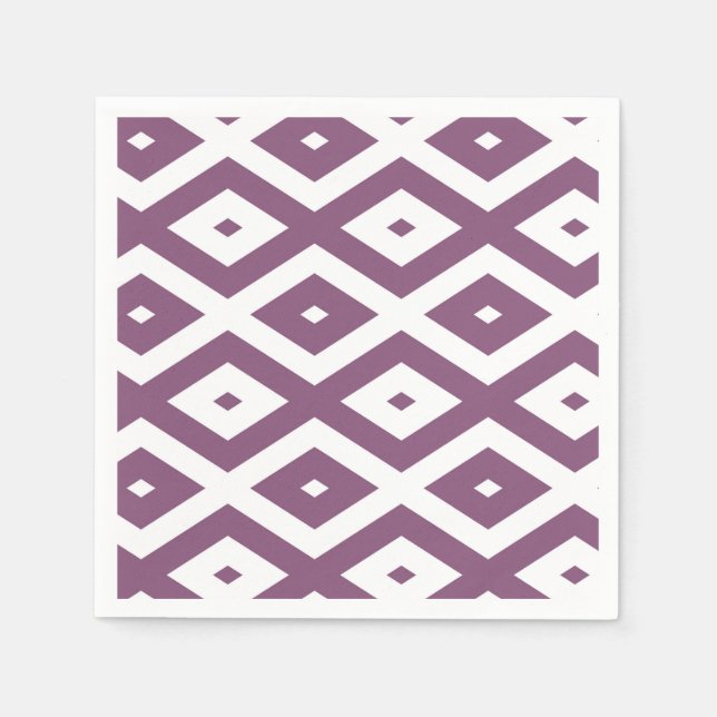 Guardanapo De Papel Padrão de diamante branco e Mauve (Frente)