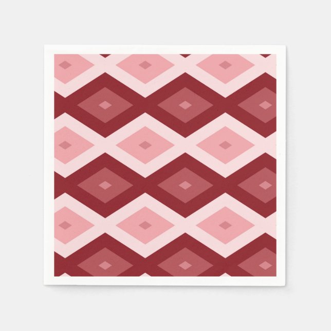 Guardanapo De Papel Padrão de diamante vermelho (Frente)