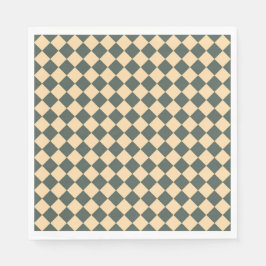 Guardanapo De Papel Padrão de Diamante Xadrez Verde Amarelo