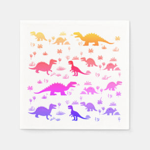 Guardanapo De Papel Padrão de Dinossauros Coloridos Bonitos