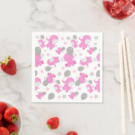Guardanapo De Papel Padrão De Elefantes Rosa, Elefantes Cutes, Estrela