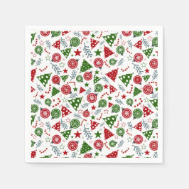 Guardanapo De Papel Padrão de Elementos de Natal