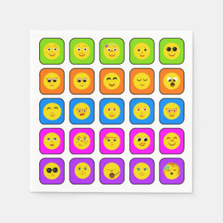 Guardanapo De Papel Padrão de Emoticons Feliz do Arco-Íris Feliz