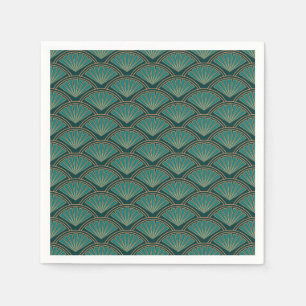 Guardanapo De Papel Padrão de estilo Art Deco em cor verde real