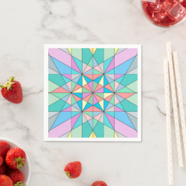 Guardanapo De Papel Padrão de Estrela Triangular Mosaico Pastel Colori